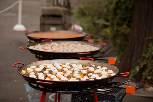 Three kinds of paella cooking