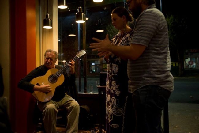 Man playing flamenco guitar