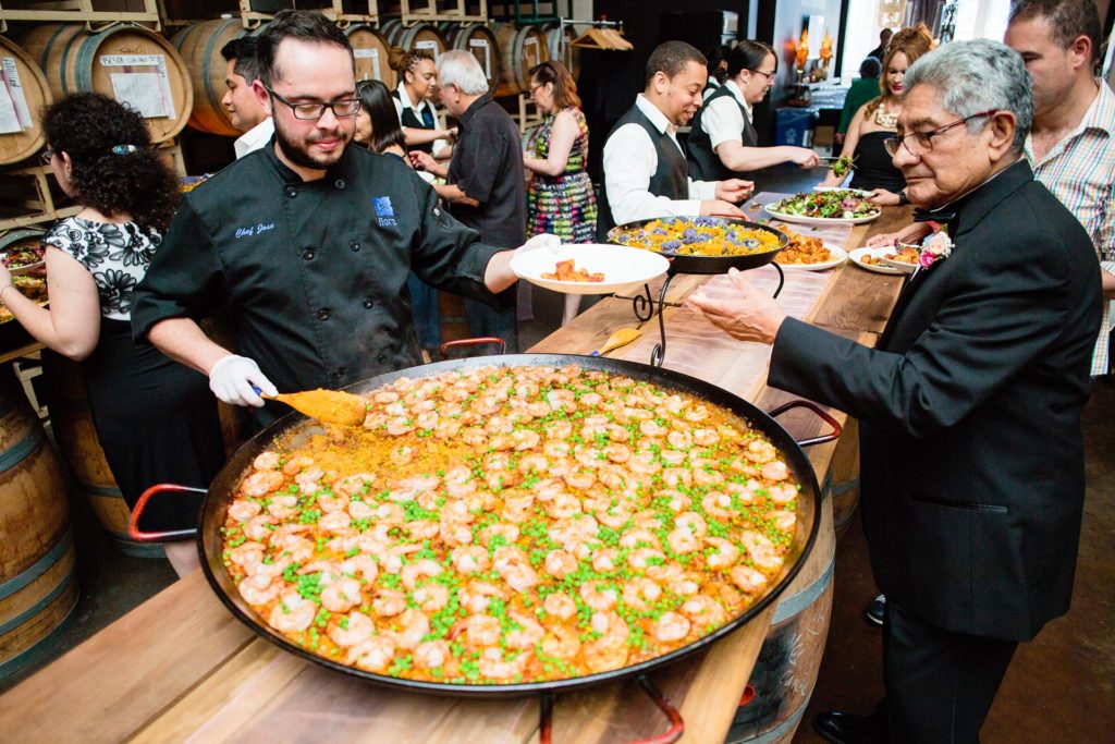 Serving paella