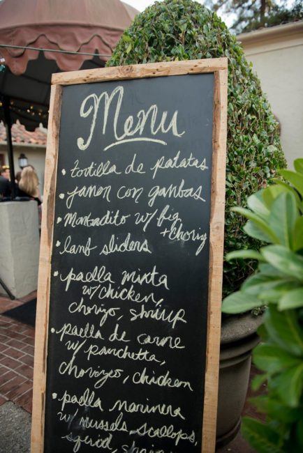 Event chalkboard menu