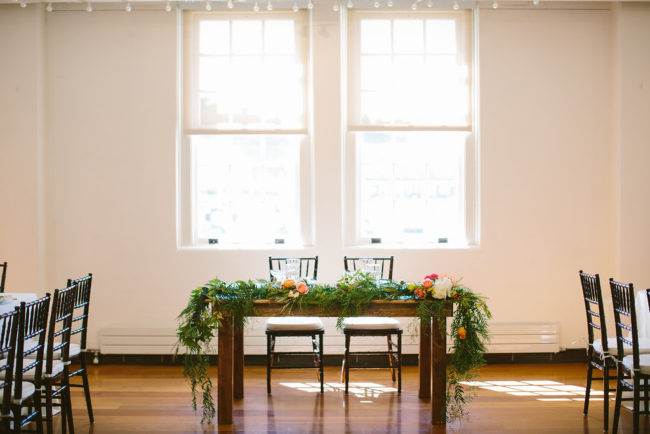 Sweethearts table at wedding