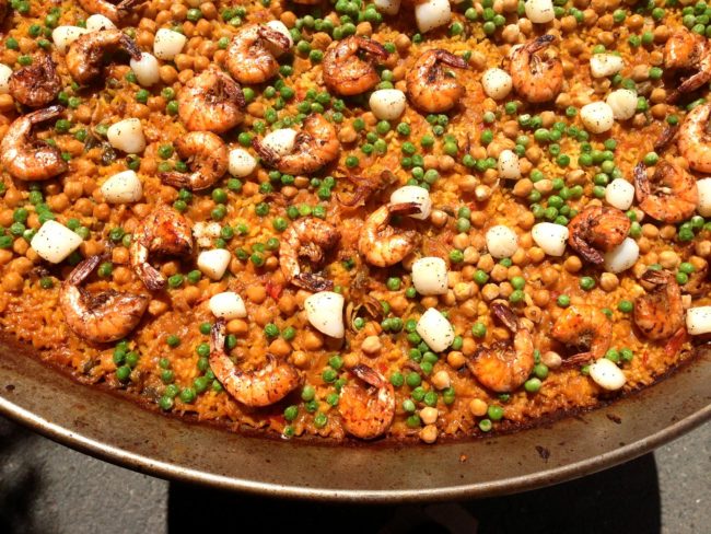 Shrimp scallop paella
