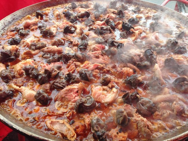 Cooking paella valenciana