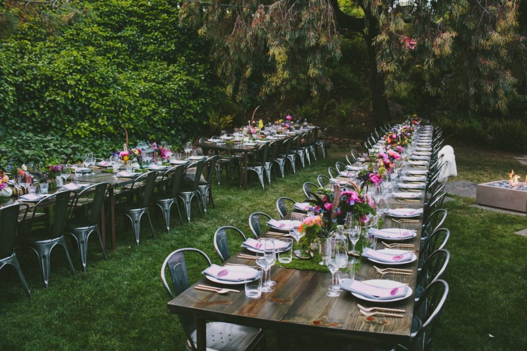 Garden wedding reception
