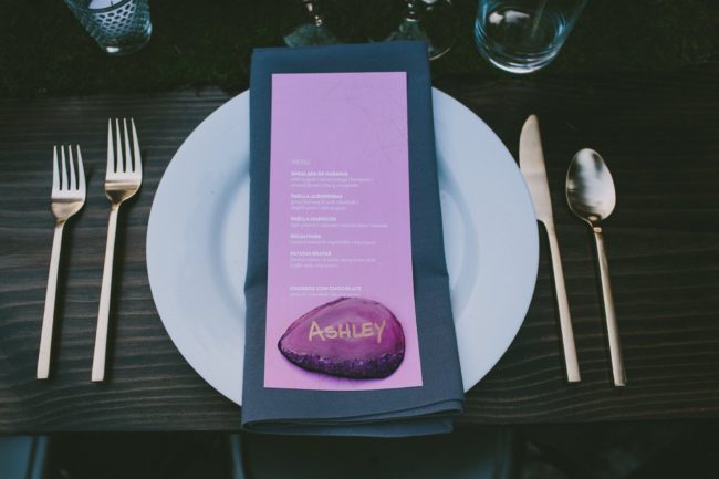 Pink geode placecard