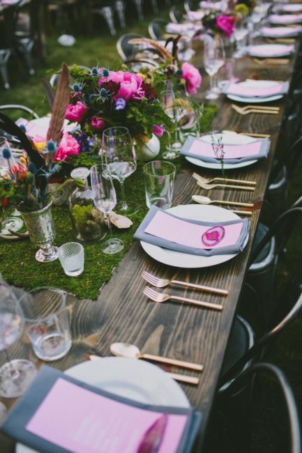 Caterer place settings