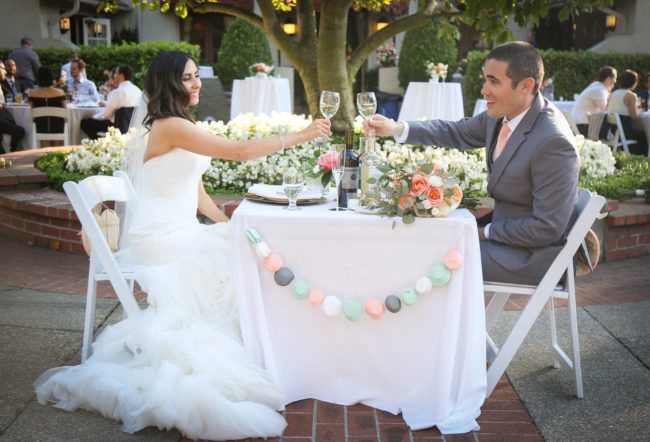 Happy couple toasting
