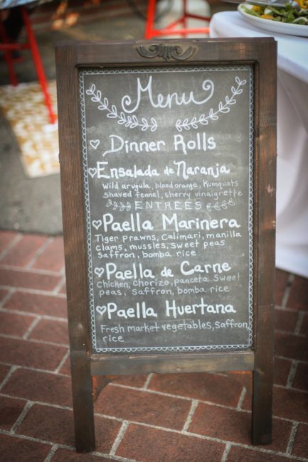Chalkboard buffet menu