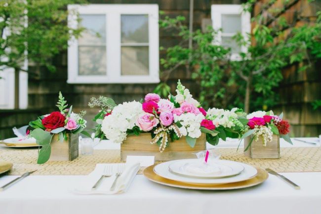 Outdoor wedding centerpiece