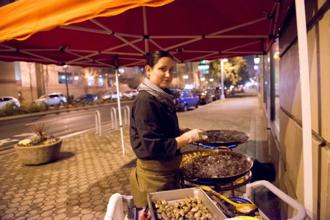 Paella catering outdoors