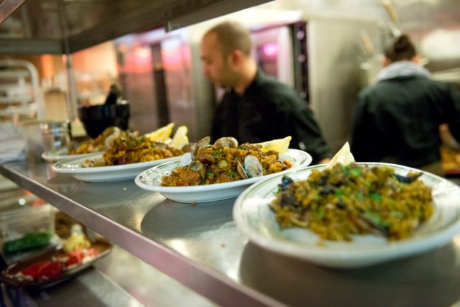 Restaurant food at the pass
