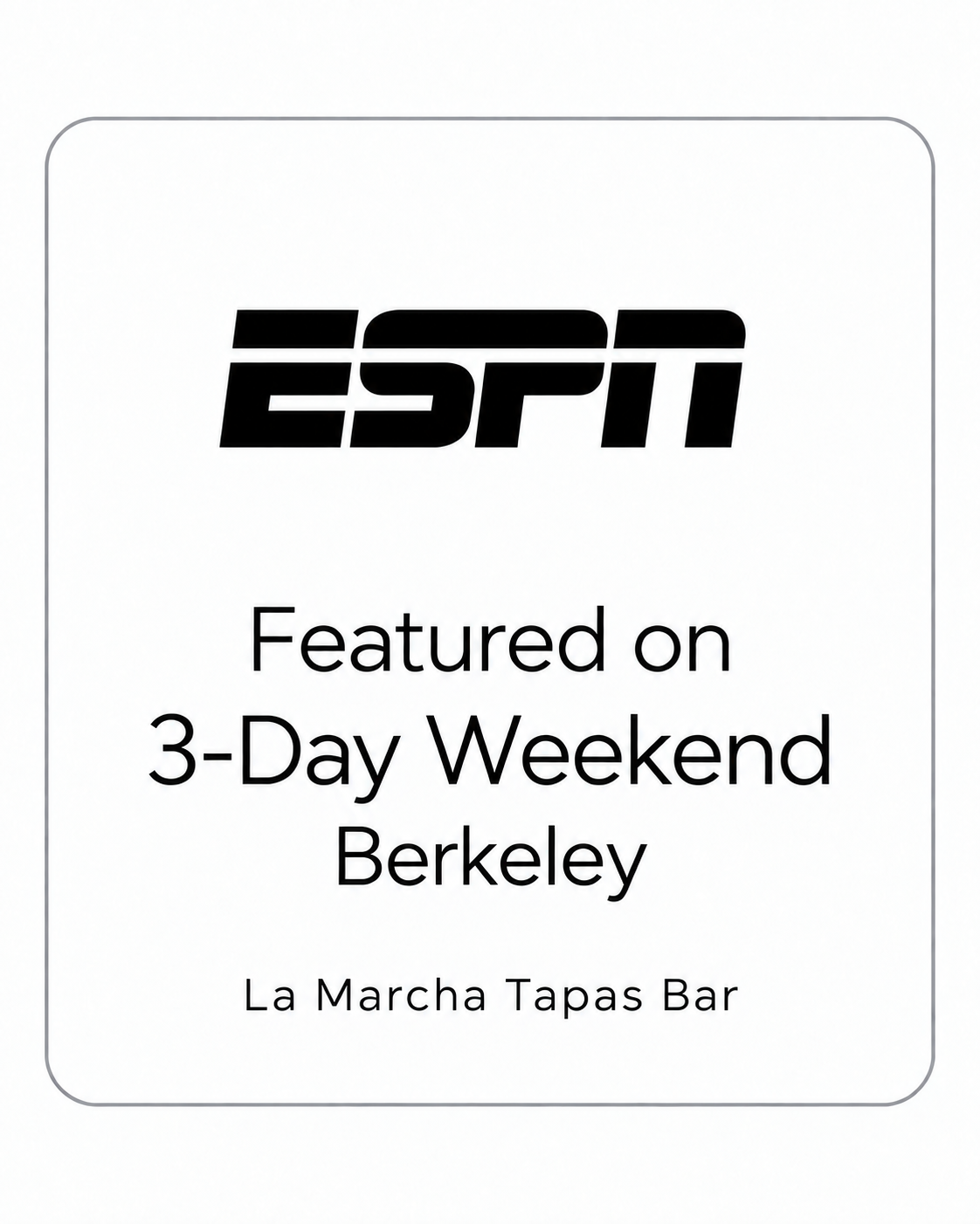 ESPN — La Marcha featured on 3-Day Weekend: Berkeley