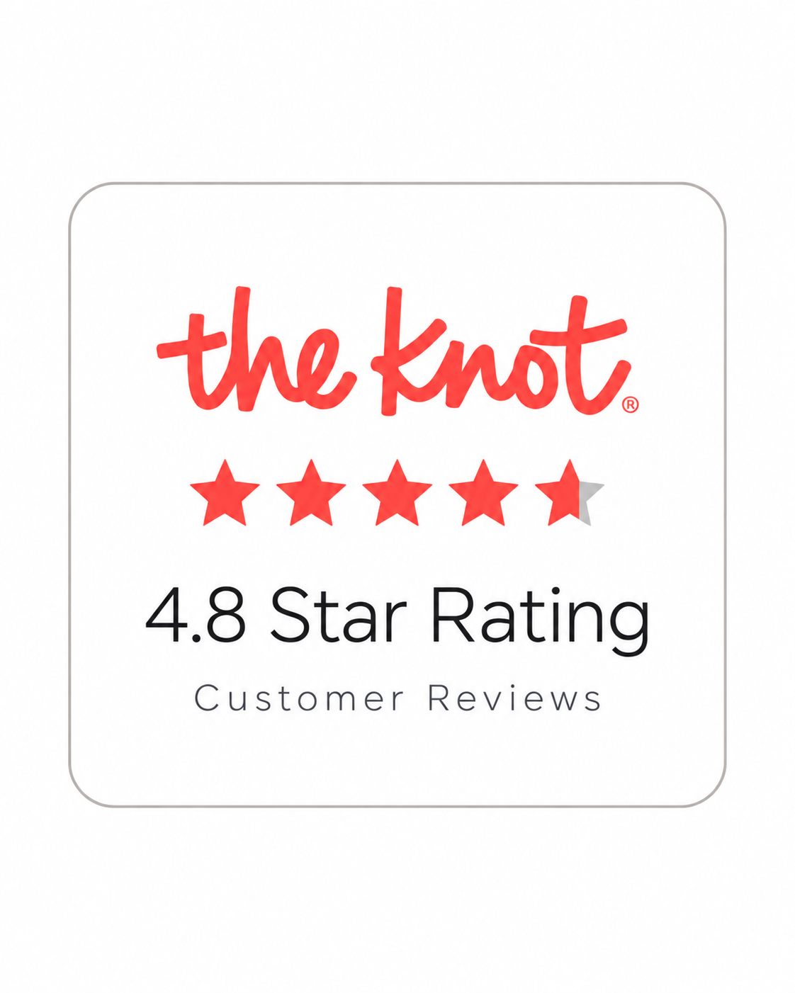 The Knot customer reviews: 4.8 out of 5 stars